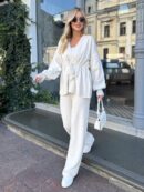 Ensemble Décontracté en Maille Côtelée